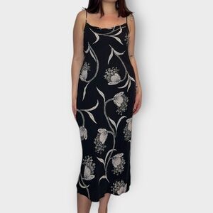 Joie “Marcenna” Black & White Floral, Midi Dress